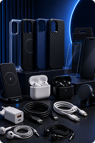Capinhas, carregadores, fones e cabos disponíveis na PlayCell